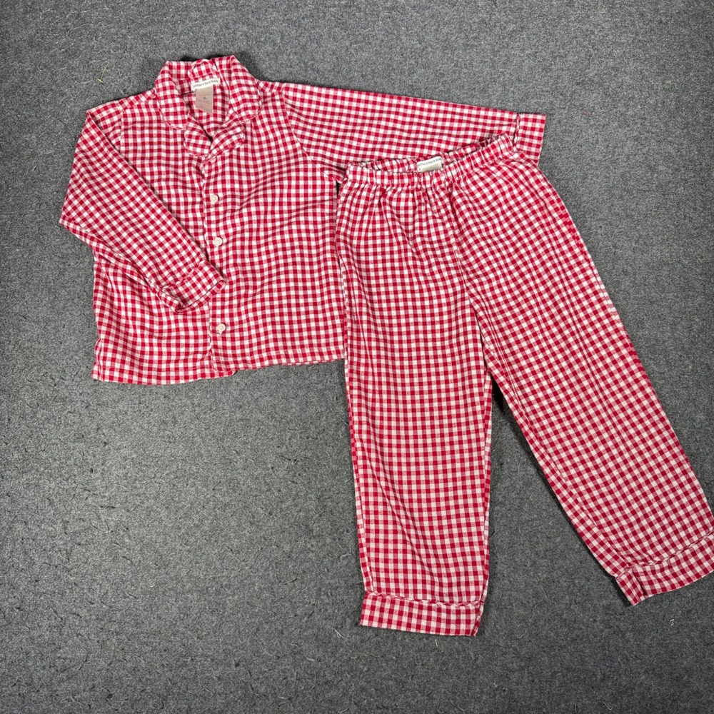 Pottery Barn Kids Red White Gingham Pajama Set Size 6 HL17-7121 KGF1720